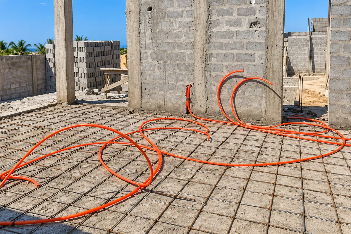 Chantier : coulage de dalle