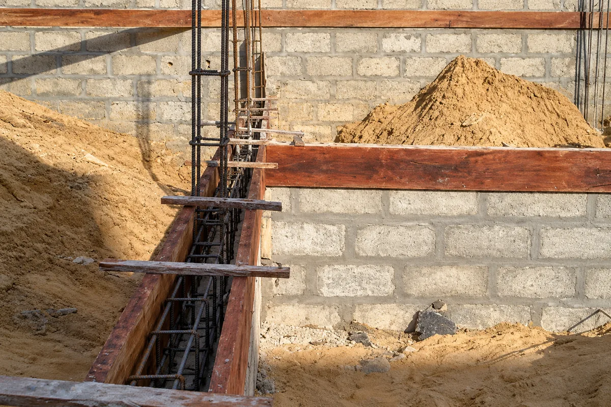 Chantier : ferraillage des fondations